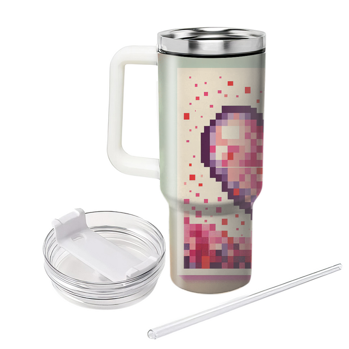 Retro Pixel Heart  Tumbler Cups