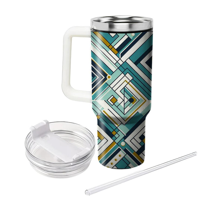 Geometric Grid Overlay  Insulated Tumblers