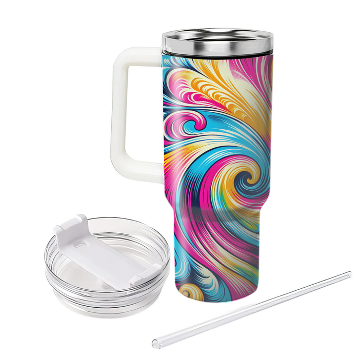 Vibrant Tie-dye Waves  Custom Tumblers