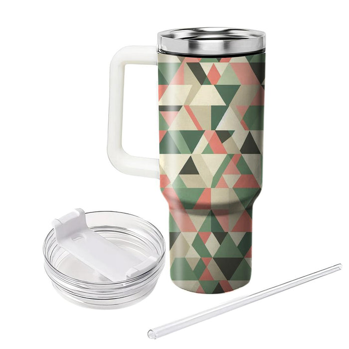 Floral Triangle Patchwork  Tumblers With Lids