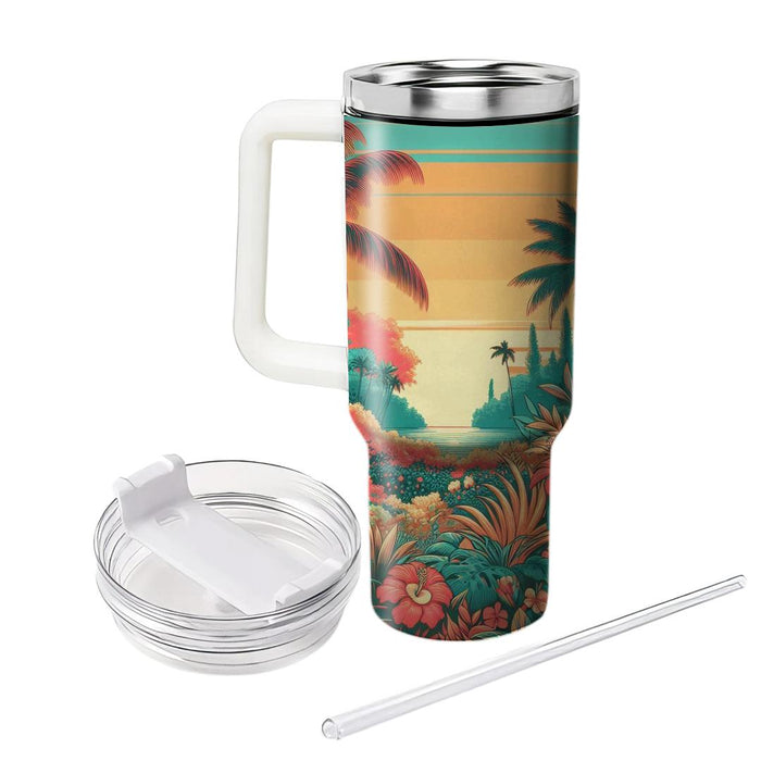 Whimsical Tropical Paradise  Tumbler Cups