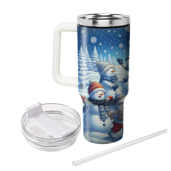 Winter Snowman Family  Travel Tumblers