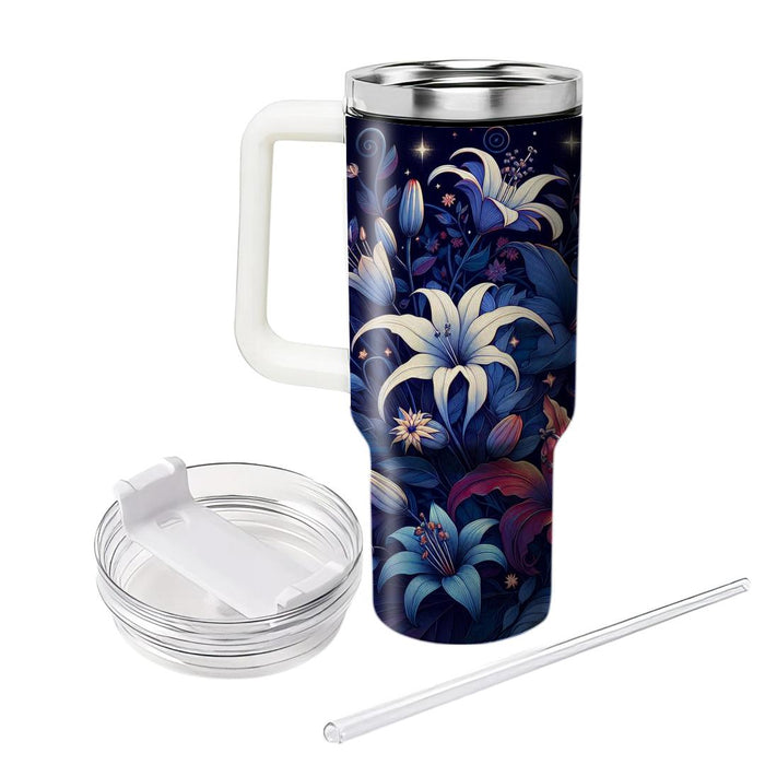 Starlit Floral Dreamscape  Unique Tumblers