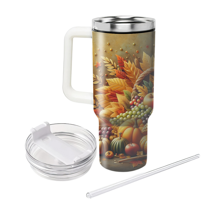 Glimmering Gratitude - Thanksgiving  Decorative Tumblers