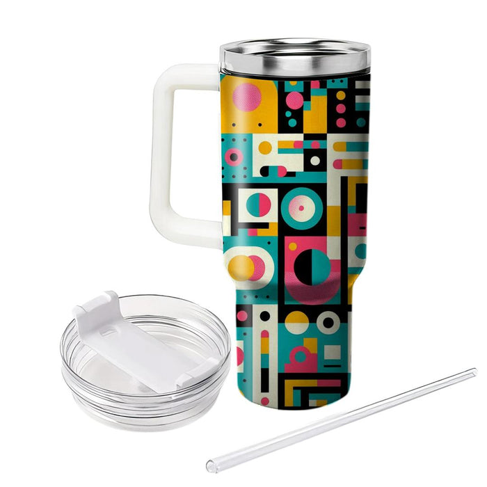 Funky Retro Mod Shapes  Personalized Tumblers