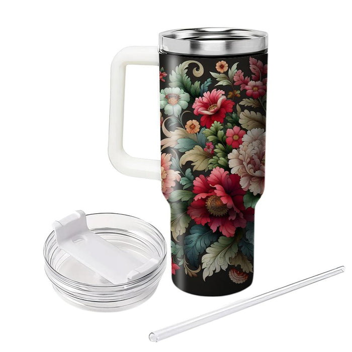 Vivid Floral Tapestry  Tumbler Cups