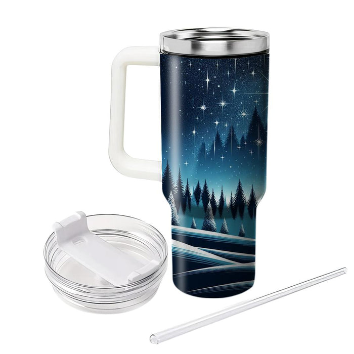 Winter Snowy Night Sky  Tumblers With Lids