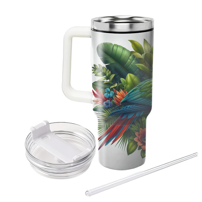 Vibrant Parrot Tropical  Tumblers With Lids