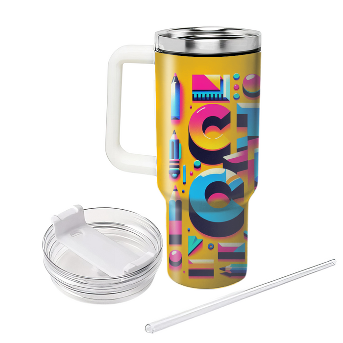 Retro 80s Typography Fun Insulated Tumblers