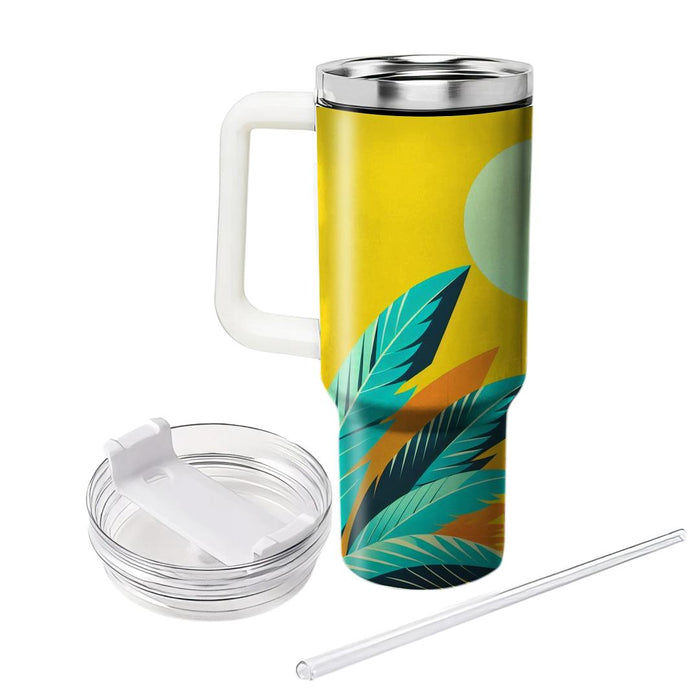 Retro Palm Leaf  Custom Tumblers