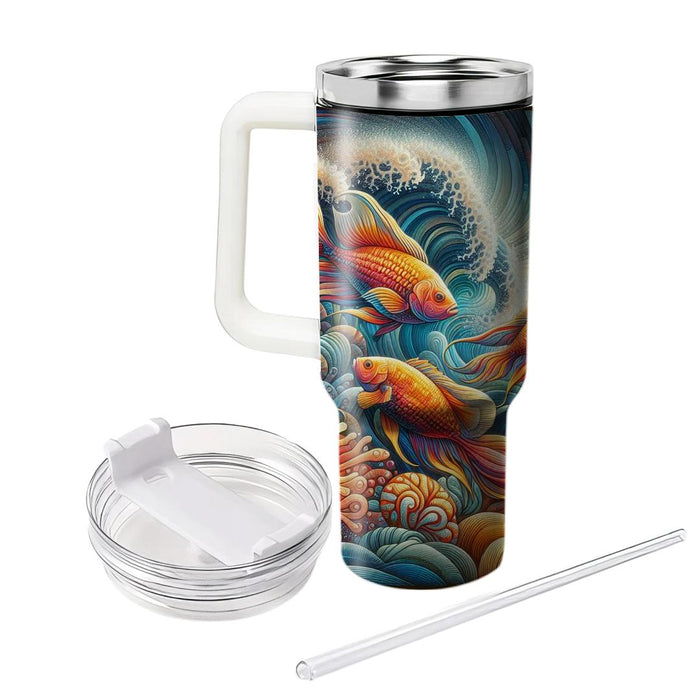 Vibrant Fish Underwater  Tumblers With Lids