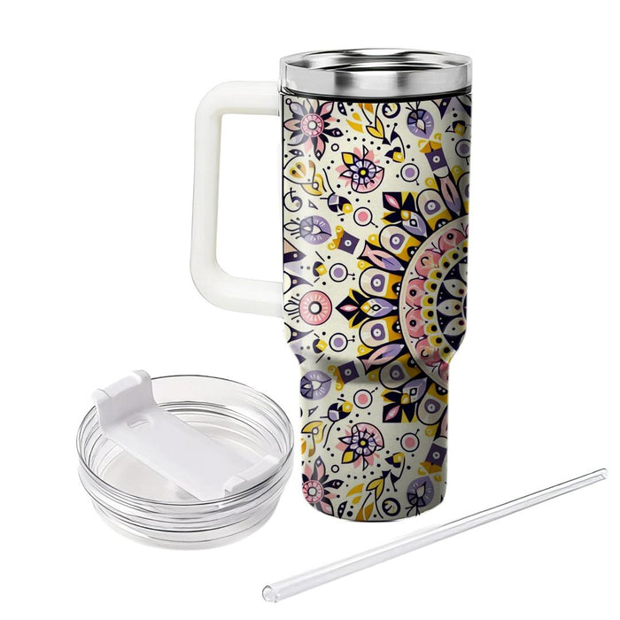 Floral Circle Burst  Tumblers For Gifts