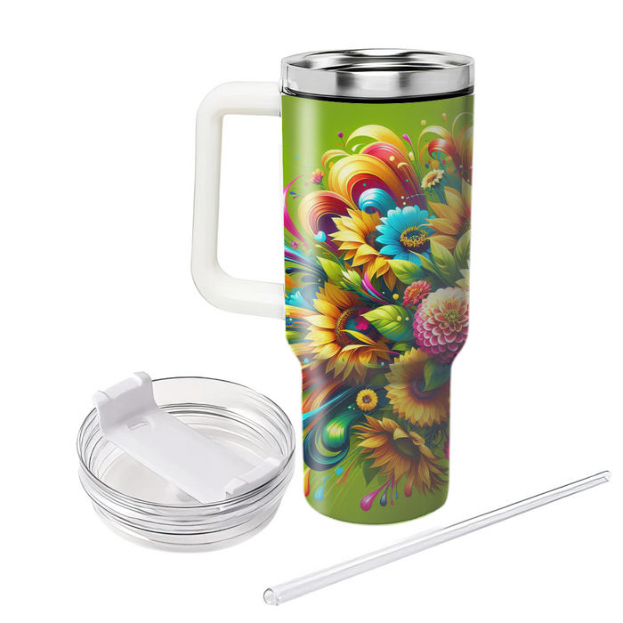 Vibrant Floral Carnival  Custom Tumblers