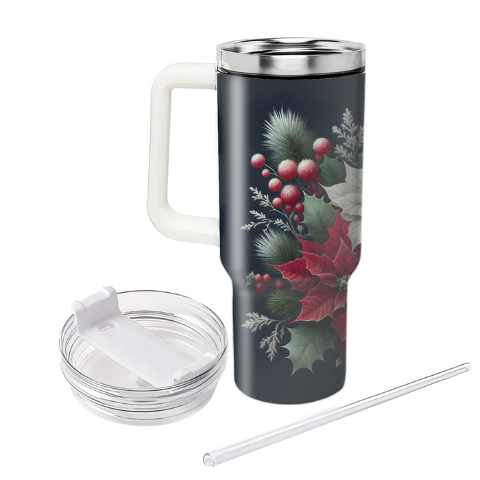 Winter Floral Wonder  Tumblers With Lids