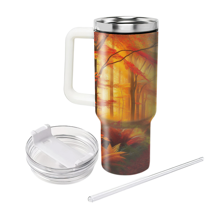 Autumn Woodland Path  Personalized Tumblers