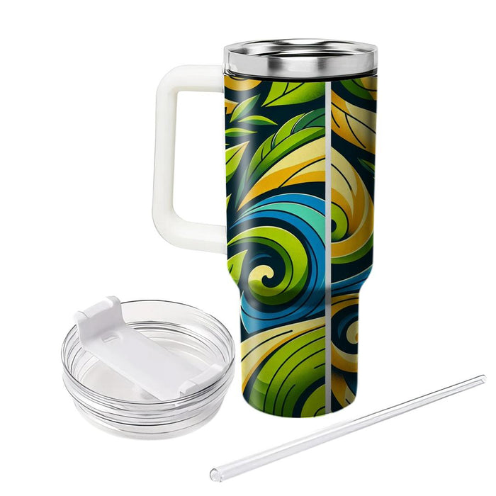 Abstract Leaf Whirls  Insulated Tumblers