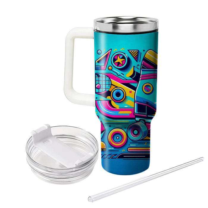 Vibrant 80s Skating  Tumblers For Gifts