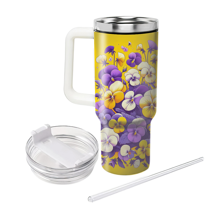 Vibrant Pansy Parade  Custom Tumblers