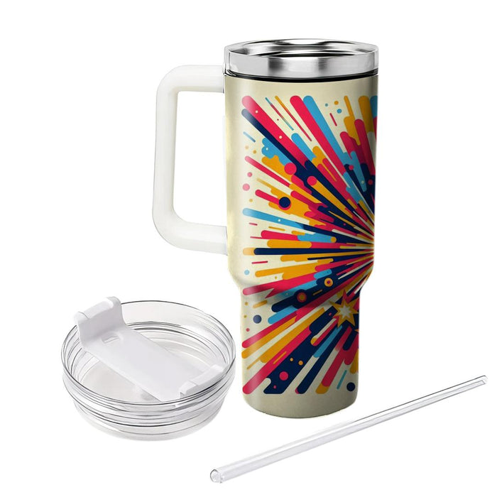 Vivid Retro Starburst  Travel Tumblers