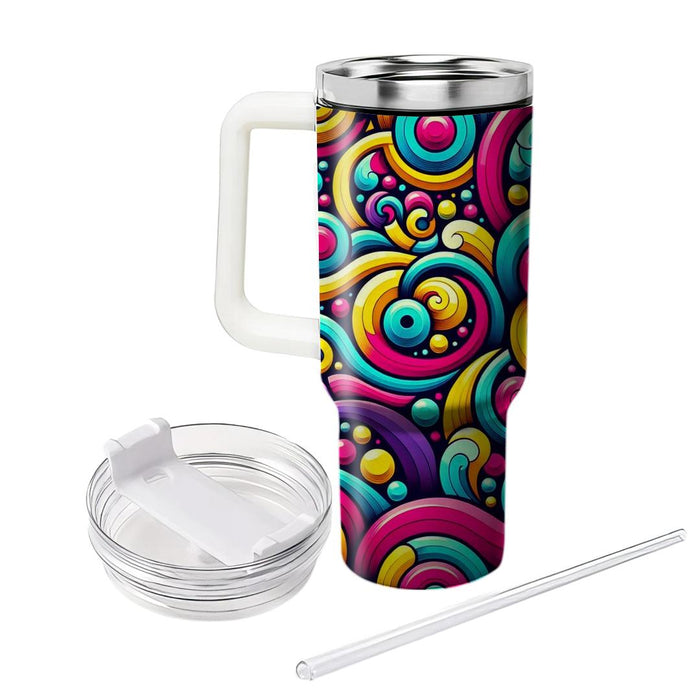 Vibrant Circle Swirl  Tumblers With Lids