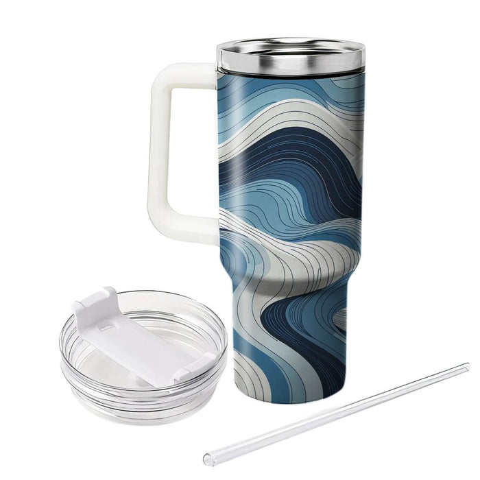 Abstract Linear Flow  Tumblers With Lids