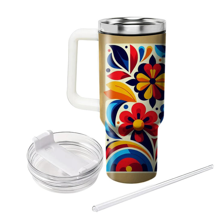 Retro Groovy Flowers  Custom Tumblers