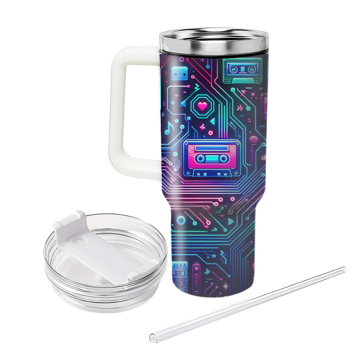 Neon Circuit Board Personalized Tumblers