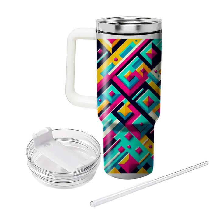 Bright Retro Diamonds  Tumblers With Lids