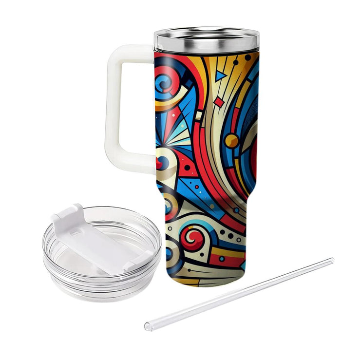 Vivid Spiral Design  Travel Tumblers