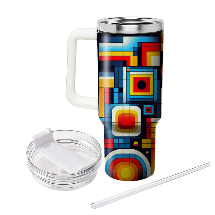 Artistic Retro Squares  Decorative Tumblers