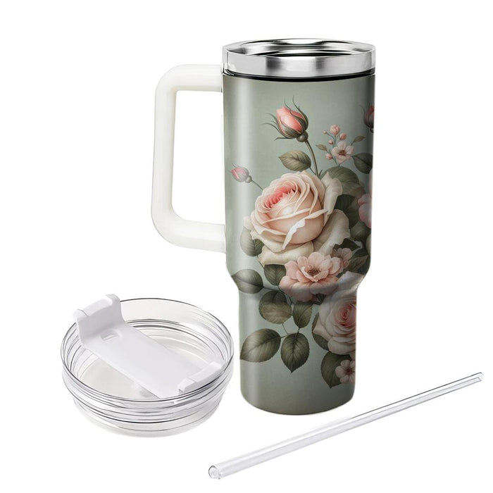 Vintage Rose Blossom  Tumbler Cups