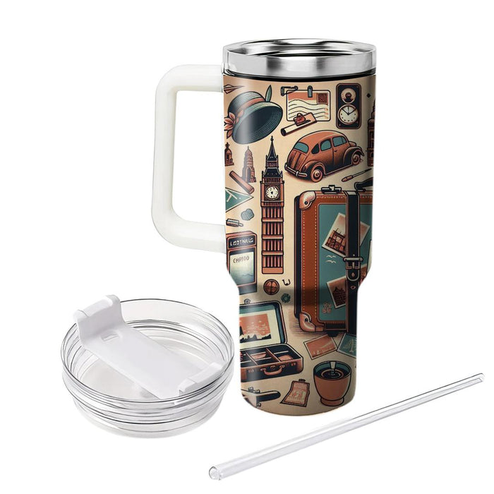 Vintage Travel Scenes  Personalized Tumblers