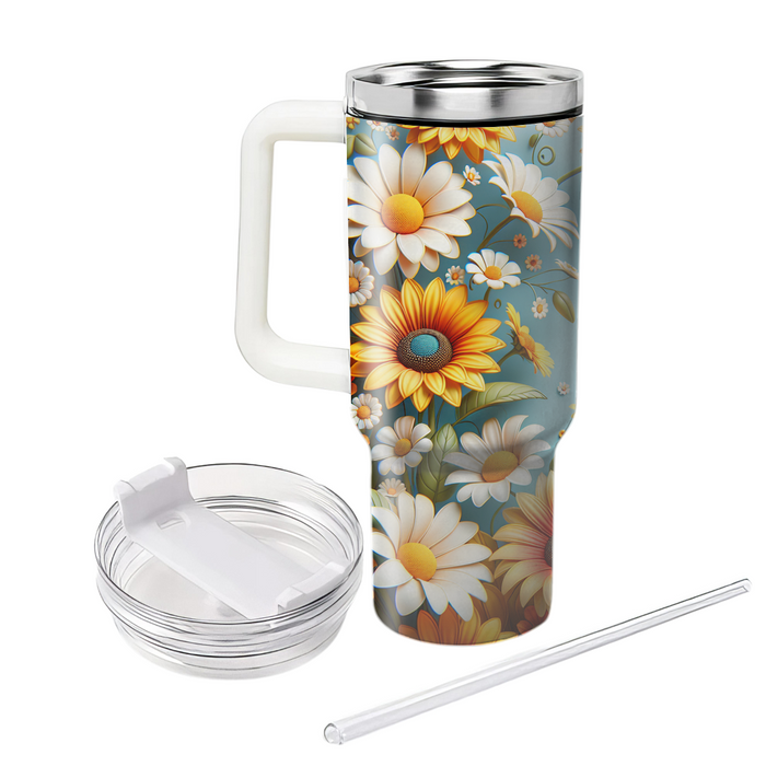 Sunny Floral Delight  Custom Tumblers