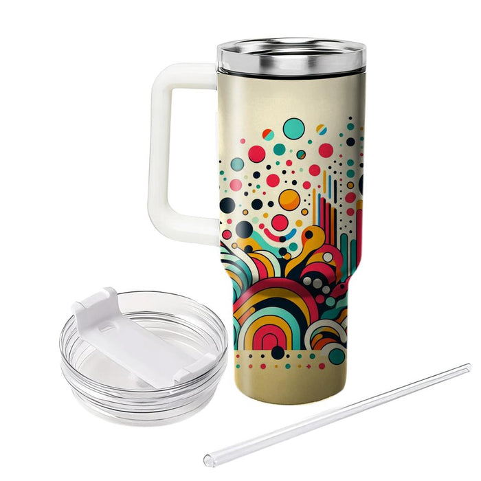 Funky Dots And Stripes  Personalized Tumblers