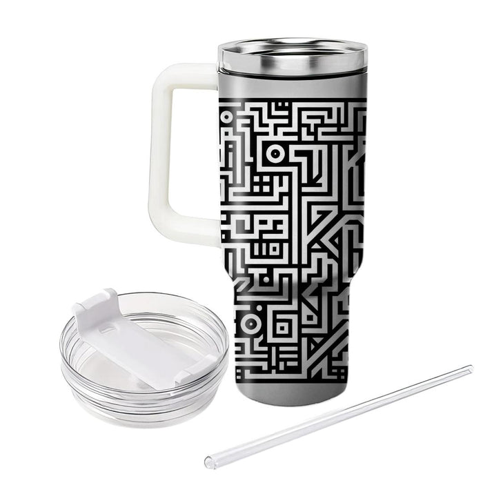 Abstract Monochrome Maze  Insulated Tumblers