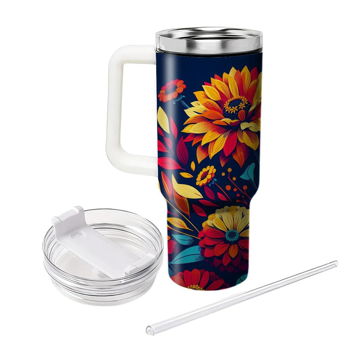 Bold Flower Burst  Tumbler Cups