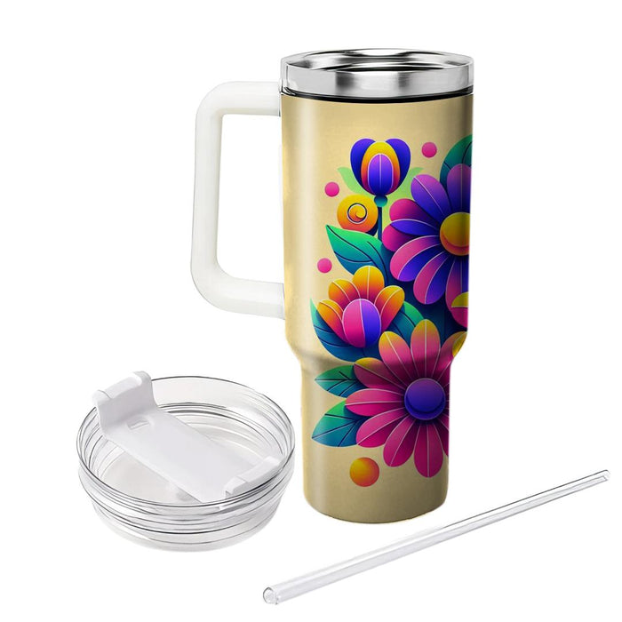 Flower Power Grooves  Tumbler Cups