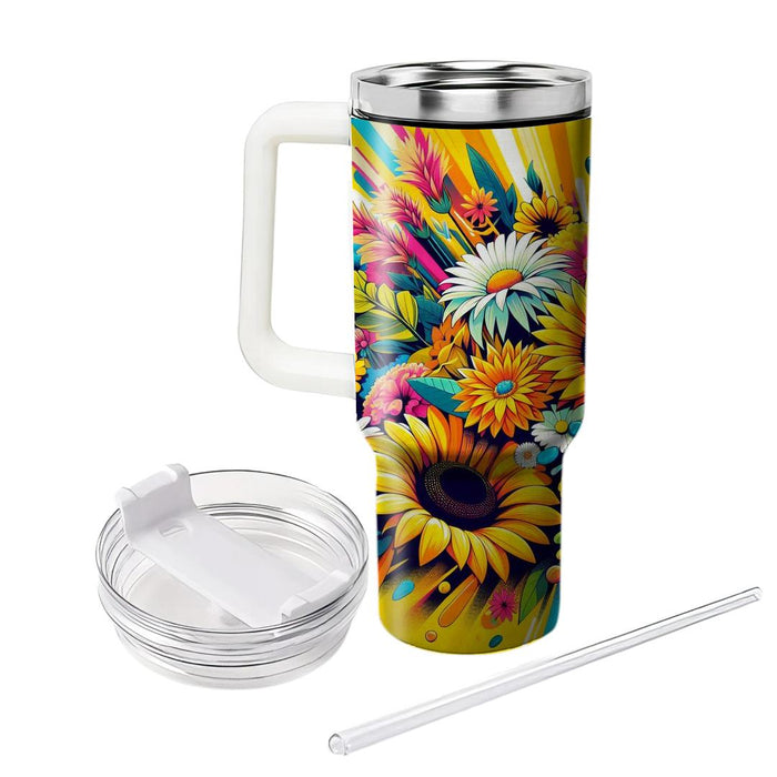 Sunny Day Flower Burst  Unique Tumblers