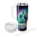 Aurora Borealis Wolf  Tumbler Cups