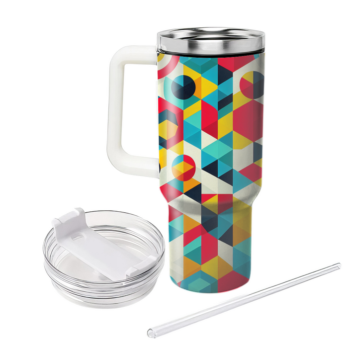 Colorful Polygon Parade Custom Tumblers