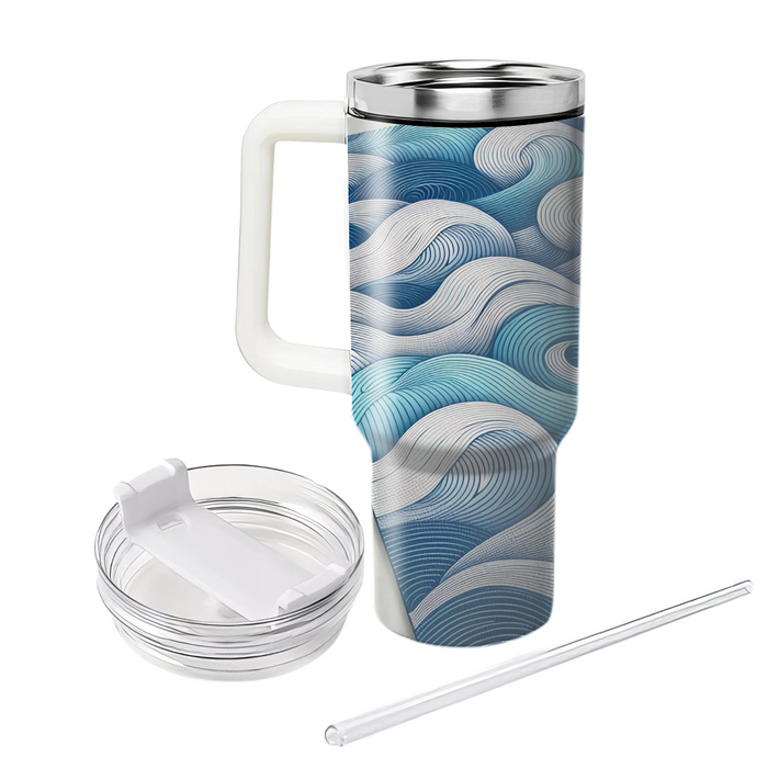 Breezy Wave Lines Tumbler Cups