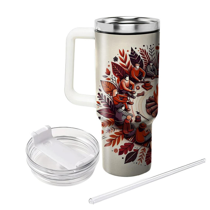 Autumn Bonfire Gathering  Decorative Tumblers