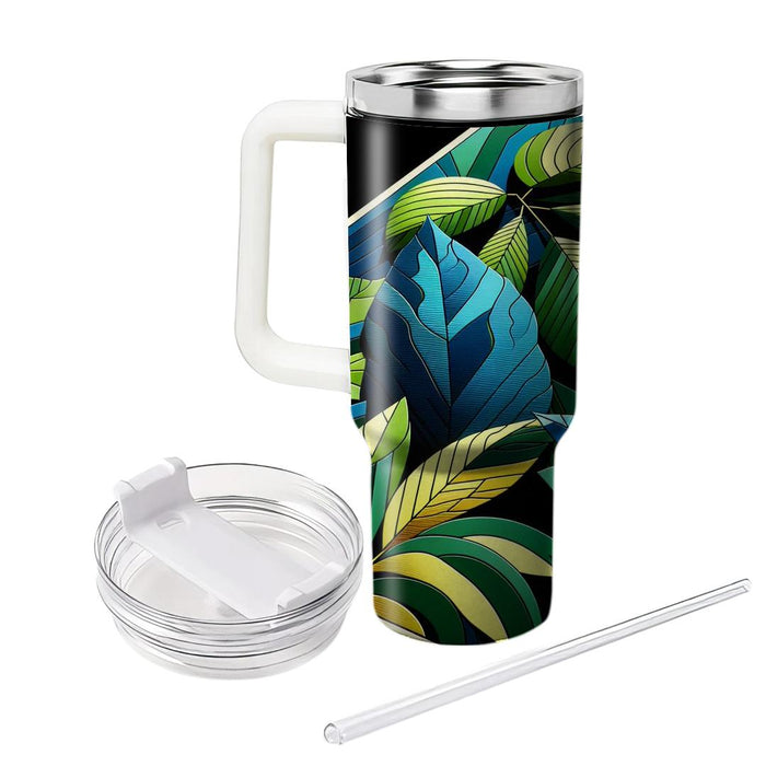 Funky Leaf Print  Unique Tumblers