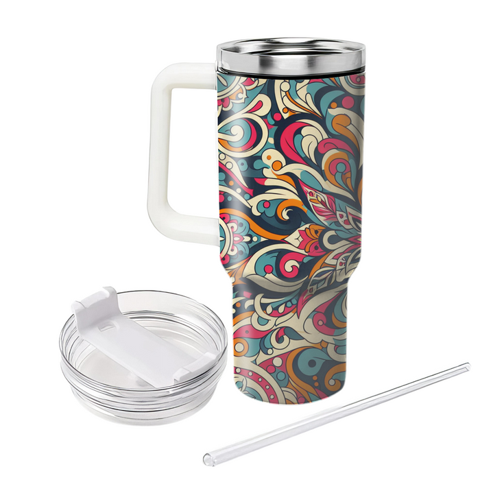 Artistic Retro Paisley  Custom Tumblers