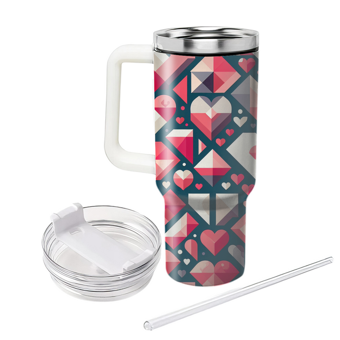 Whimsical Geometric Hearts  Decorative Tumblers