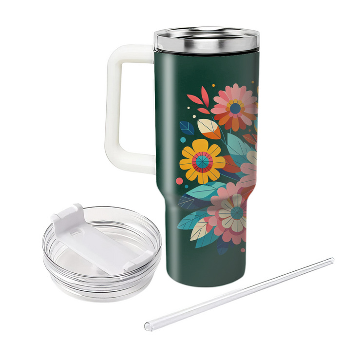 Retro Floral Groove  Custom Tumblers