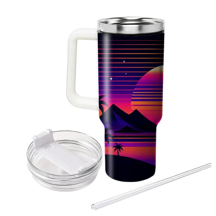 Synthwave Sunrise  Travel Tumblers