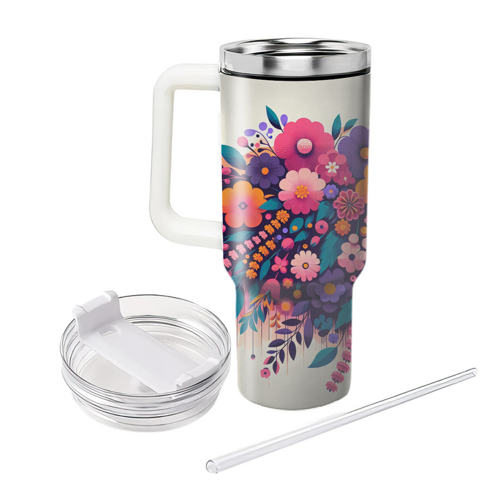 Vivid Floral Cascade  Tumbler Cups