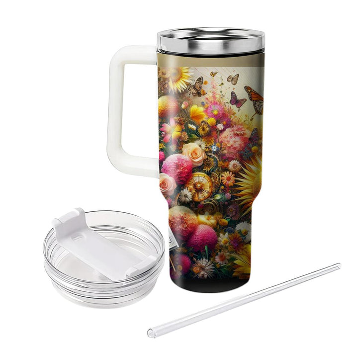 Floral Fantasies - A Summer Solstice  Design Custom Tumblers