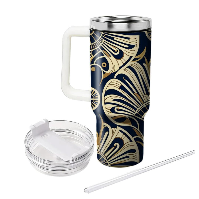 Sophisticated Art Deco Fan  Decorative Tumblers